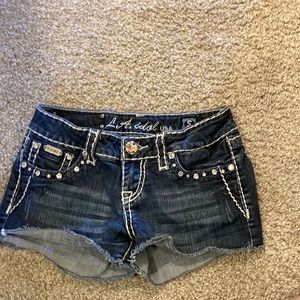 Women’s small, sparkly short shorts with rhinestones, LA idol USA